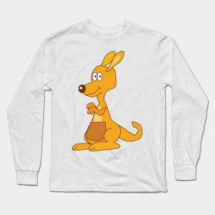 Orange baby kangaroo doodle drawing Long Sleeve T-Shirt